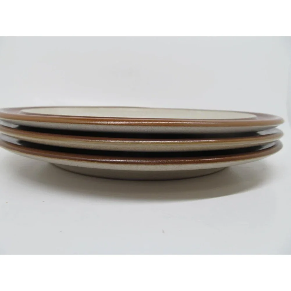 Denby Potters Wheel Rust Set Of 3 Vintage Brown And Tan 10